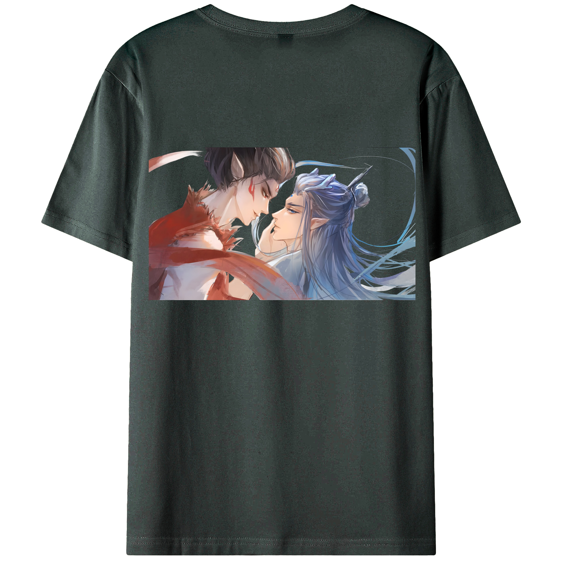 （画像用） Ne Zha 2 ナタ 魔童の大暴れ 綿100％ メンズ半袖Tシャツ（バックプリント） 通気性